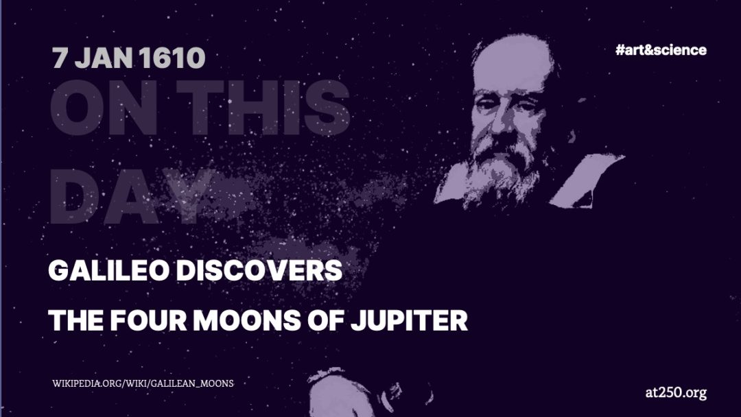 Galileo discovers moons of Jupiter